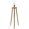 Atmosphera Lampadaire Verre Et Bois- Lampadaires
