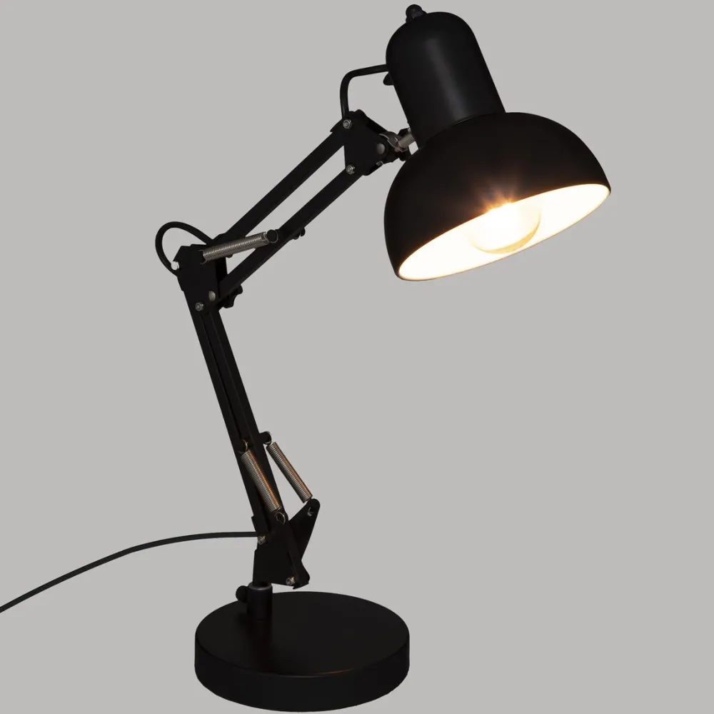 maxibazar Lampe Arc Bren Noir H.55.8Cm- Lampes A Poser
