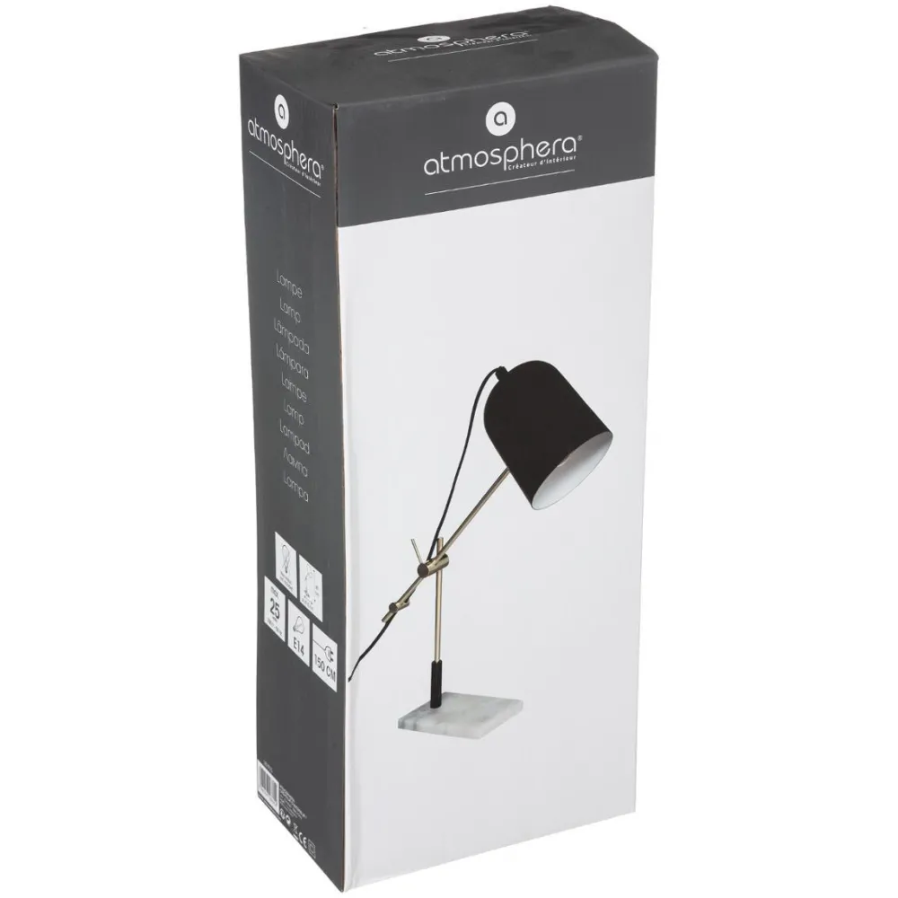 Atmosphera Lampe Arc Suite Noir Dore H.40Cm- Lampes A Poser