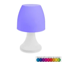 Atmosphera Lampe Blanc Led Multicolore Dokk H.19.5Cm- Lampes Led