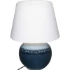 Atmosphera Lampe Boule Ceramique Bleu H.37Cm- Lampes A Poser