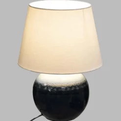 Atmosphera Lampe Boule Ceramique Bleu H.37Cm- Lampes A Poser