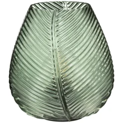 maxibazar Lampe Led Verre Palm H.15Cm- Decorations Lumineuses A Pile
