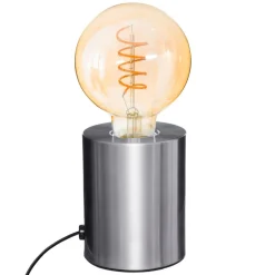 Atmosphera Lampe Socle Saba Argent H.10.5Cm- Ampoules Deco