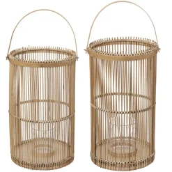 maxibazar Lanterne Bambou D.21X36Cm- Lanternes
