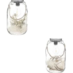 maxibazar Lanterne Led Fleurs Sechees D.17X28Cm- Bougies, Senteurs Et Accessoires