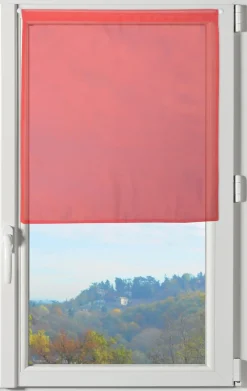 maxibazar Lisa Paire Brise Bise 60X90 Rouge- Petits Vitrages