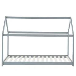 * Matelas></noscript>Lit Enfant Cabane Tiny Pin Gris Sommier 90X190Cm