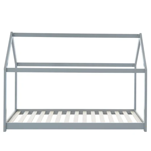 * Matelas>Lit Enfant Cabane Tiny Pin Gris Sommier 90X190Cm