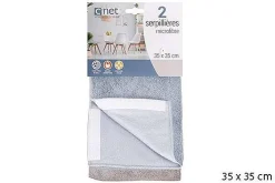 Menage|* Lot2 Serpilleres Microfibre Scratch Grege Bleu