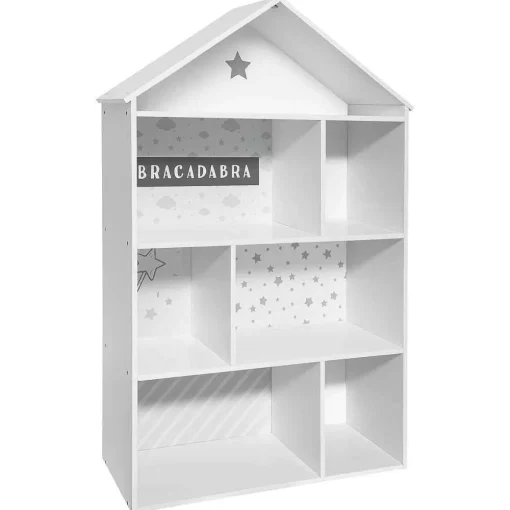 Atmosphera Bibliothèques>Maison 7 Cases Grise D.73.5X30X114Cm