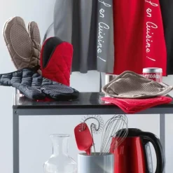 maxibazar Manique 19X19 Cm Polycoton Silicone Cuistot Taupe- Gants De Cuisine Et Maniques