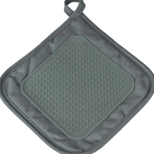 maxibazar Manique 19X19 Cm Polycoton Silicone Cuistot Anthracite- Gants De Cuisine Et Maniques