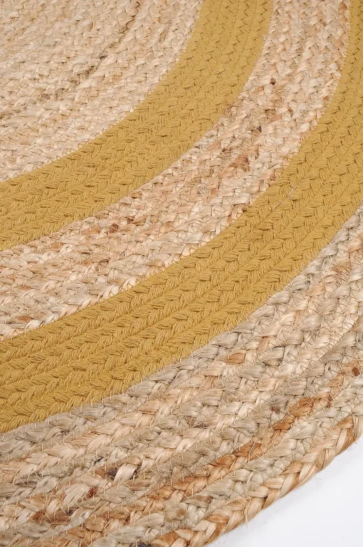 maxibazar Maori Tapis Moutarde D.90Cm- Tapis Deco