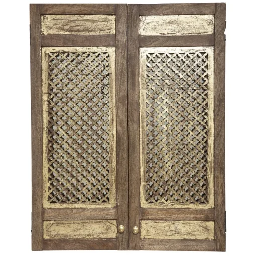 maxibazar Miroir Bois Volet Oasis D.60X76Cm- Decoration Murale