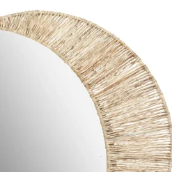maxibazar Miroir Jute Lune Thais D.50Cm- Miroirs Deco