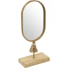 maxibazar Miroir Metal Bois Rivi H.35Cm- Decoration Murale