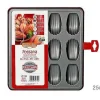 Moules Et Plats|* Moule 12 Madeleines Acier Anti Adherent Rouge Rossana