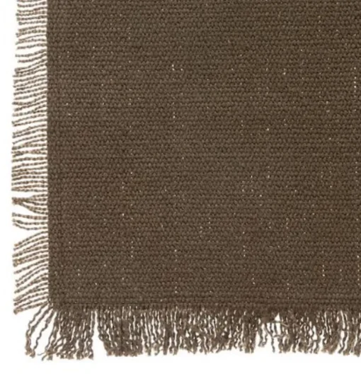 maxibazar Nappe Coton Frange Maha Kaki 150X250Cm- Nappes
