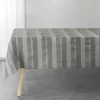 maxibazar Nappe 140X240 Cm Coton Metallise Eldora Gris Argent- Nappes