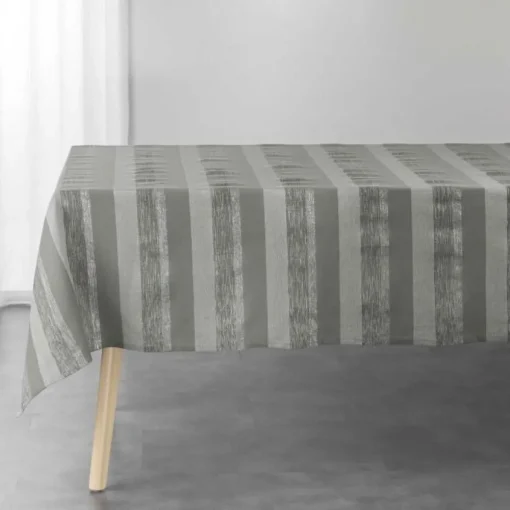 maxibazar Nappe 140X240 Cm Coton Metallise Eldora Gris Argent- Nappes
