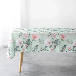 maxibazar Nappe 150X240Cm Imprime Alissia Menthe- Nappes