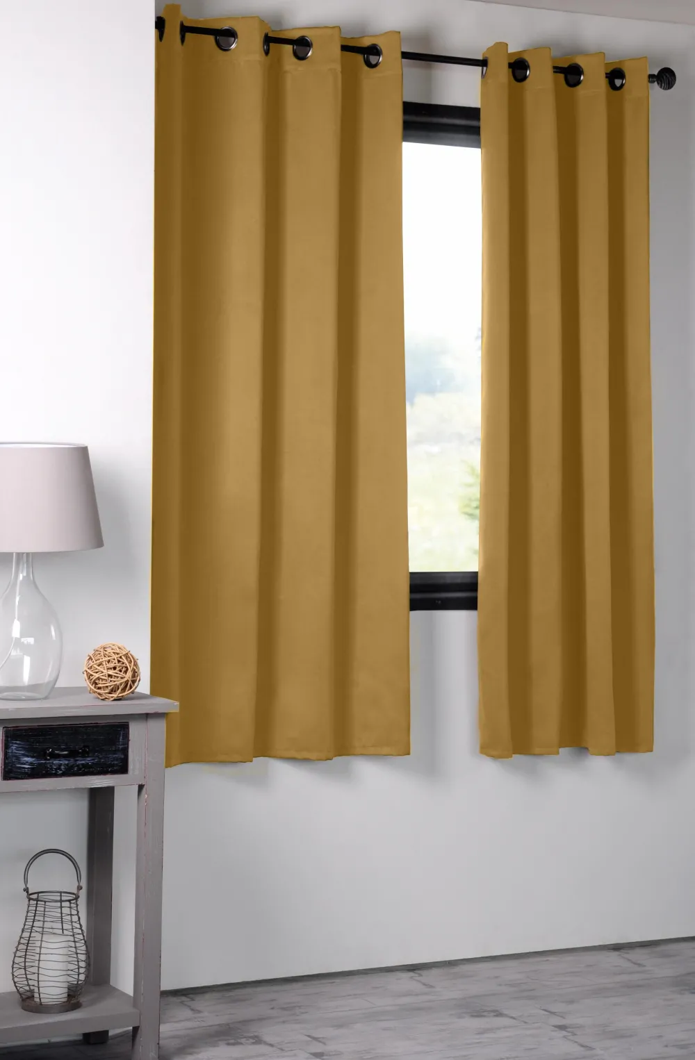 maxibazar Notte Occultant 135X180Cm Moutarde- Rideaux Occultants Et Coussins
