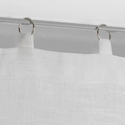 maxibazar Paire Droite Anneaux 2X60X90Cm Milza Blanc- Petits Vitrages