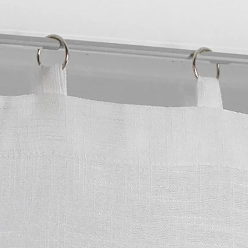 maxibazar Paire Droite Anneaux 2X60X90Cm Milza Blanc- Petits Vitrages