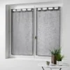 maxibazar Paire Droite Passants 2X60X160Cm Haltona Gris- Petits Vitrages