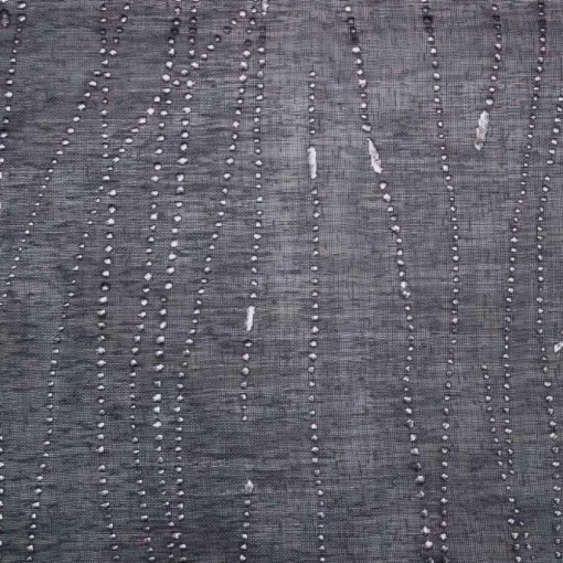 maxibazar Paire Droite Passants 2X60X160Cm Filiane Anthracite- Petits Vitrages