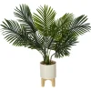 Atmosphera Palmier Ceramique Pied Bois H.72Cm- Arbres