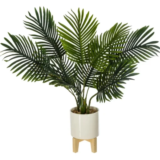 Atmosphera Palmier Ceramique Pied Bois H.72Cm- Arbres