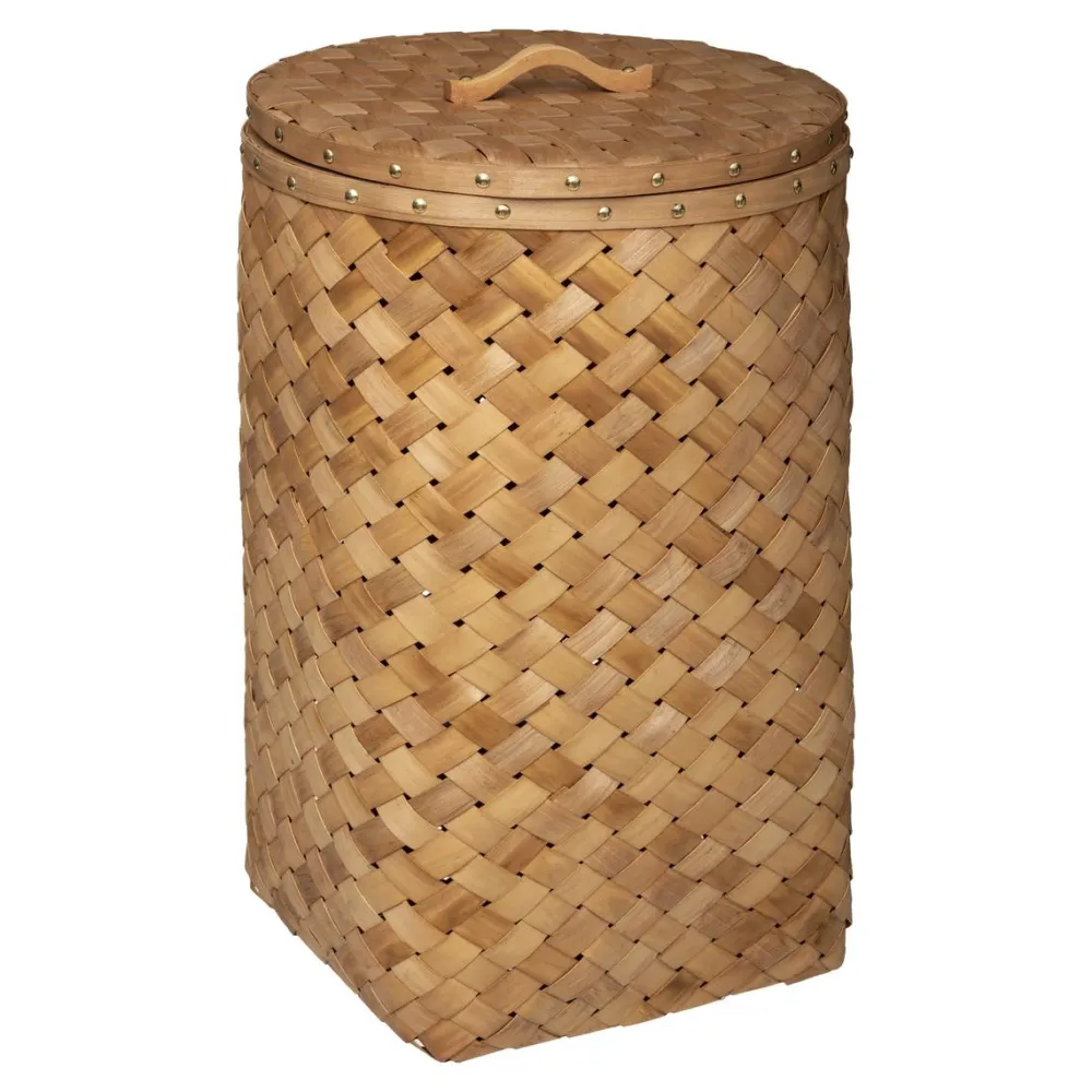 maxibazar Panier Bois Clair Linge D.31X54.5Cm- Paniers Et Cagettes