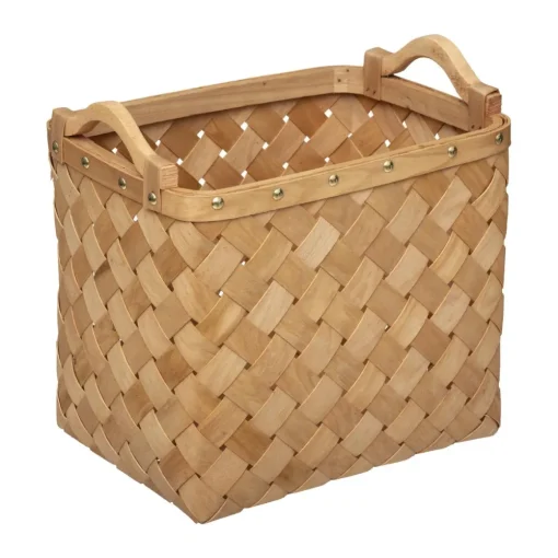 maxibazar Panier Bois Clair Rectangle D.26X19X23.5Cm- Paniers Et Cagettes