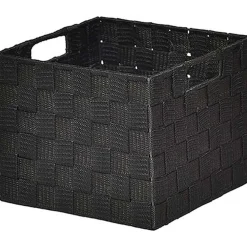 Rangements Deco|* Panier Carre Polyester Noir Taille S