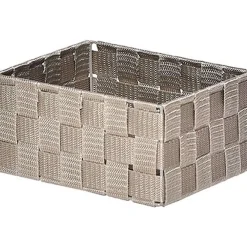 Rangements Deco|* Panier Carre Polyester Taupe Taille Xs
