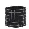 Rangement Salle De Bain|* Panier Coton Imprime Motif Carre Noir 17X14Cm