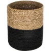 maxibazar Panier Jute Seagrass Noir D.18X18Cm- Paniers Et Cagettes