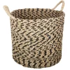 maxibazar Panier Seagrass Ethnique Rond D.42X34Cm- Paniers Et Cagettes