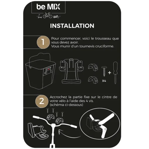 Accessoires De Vélo|* Panier Vélo Metal Noir Clip Automatique 10L