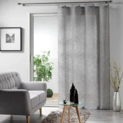 maxibazar Panneau A Anneaux 140X240Cm Milza Anthracite- Voilages