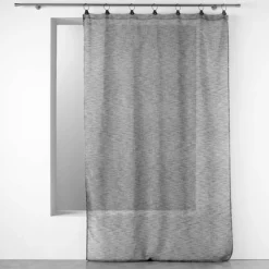 maxibazar Panneau A Anneaux 140X240Cm Tisse Linka Anthracite- Voilages