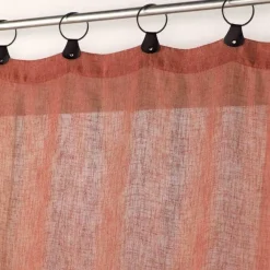 maxibazar Panneau A Anneaux 140X240Cm Tisse Linka Terracotta- Voilages