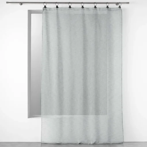 maxibazar Panneau A Anneaux 140X280Cm Voile Tisse Linka Gris- Voilages