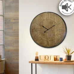 Atmosphera Pendule Bois Metal D.80Cm- Horloges