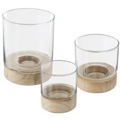Atmosphera Photophore Verre Et Bois D.10X11.5Cm- Photophores Et Luminions