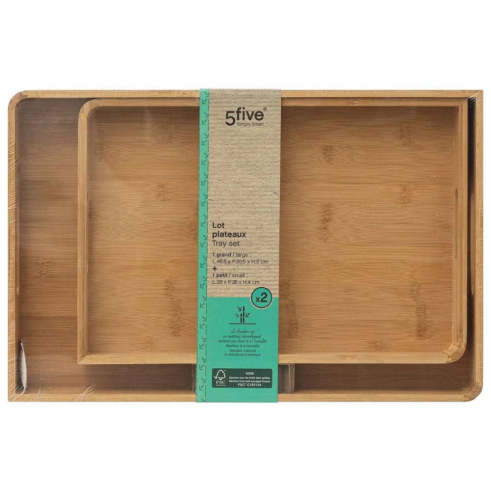 Boîtes Et Plateaux|* Plateaux Bambou X2 Pièces