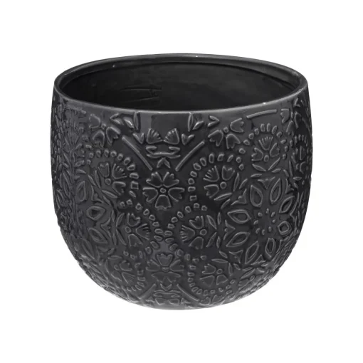 maxibazar Pot Ceramique Night D.12X10 Cm- Caches-Pot Et Jarres