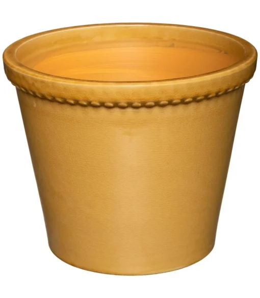 maxibazar Pot Ceramique Ocre Folk D.30.4X24.2Cm- Caches-Pot Et Jarres